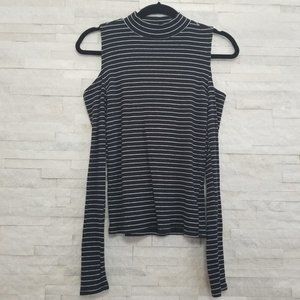 Black Cold-Shoulder Sweater